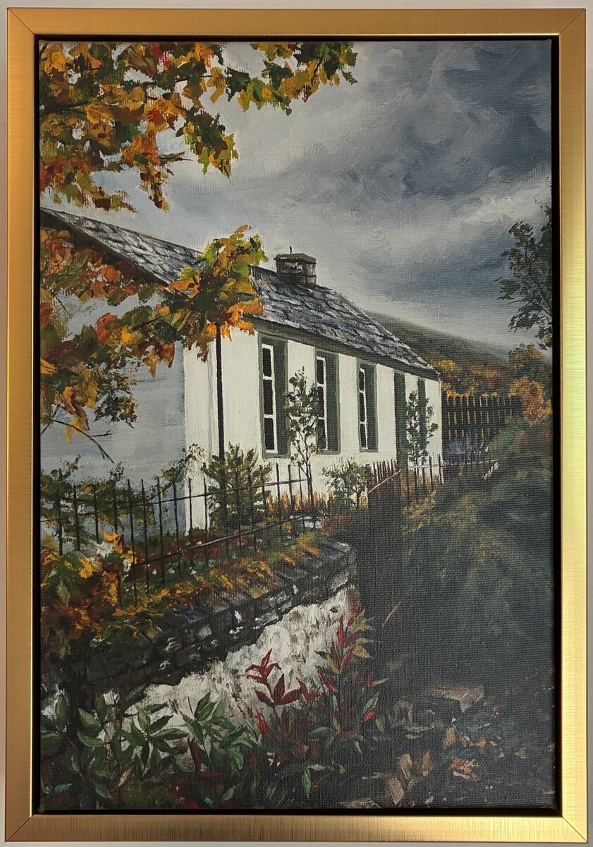"The Scottish Cottage" Framed Canvas Print
