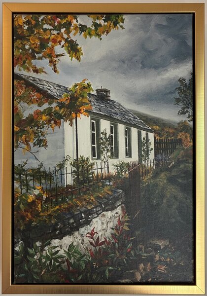 "The Scottish Cottage" Framed Canvas Print